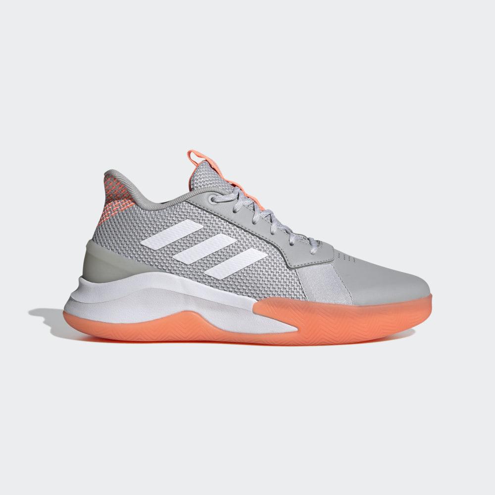 Adidasi Baschet Adidas RunTheGame Barbati Romania - Gri/Albi/Corai EG0982